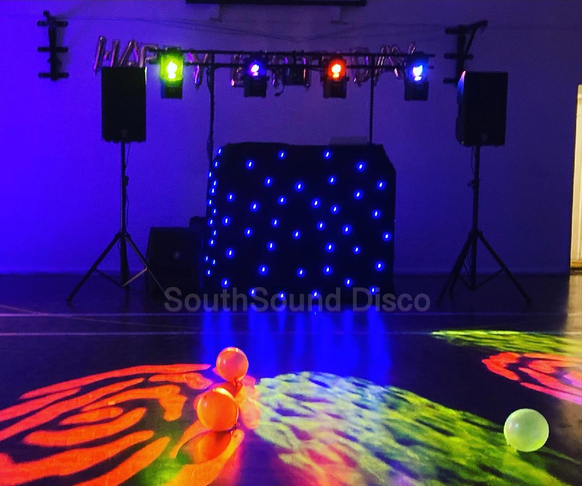 SouthSound Disco Setup for a birthday party in Kent