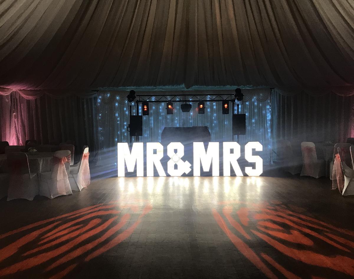 Starlit wedding backdrop curtain available for hire for weddings in Kent