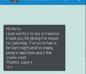 Feedback for Harry - 30th party performed on 21/11/2015