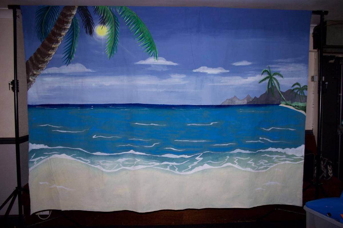 Beach Photo backdrop for hire