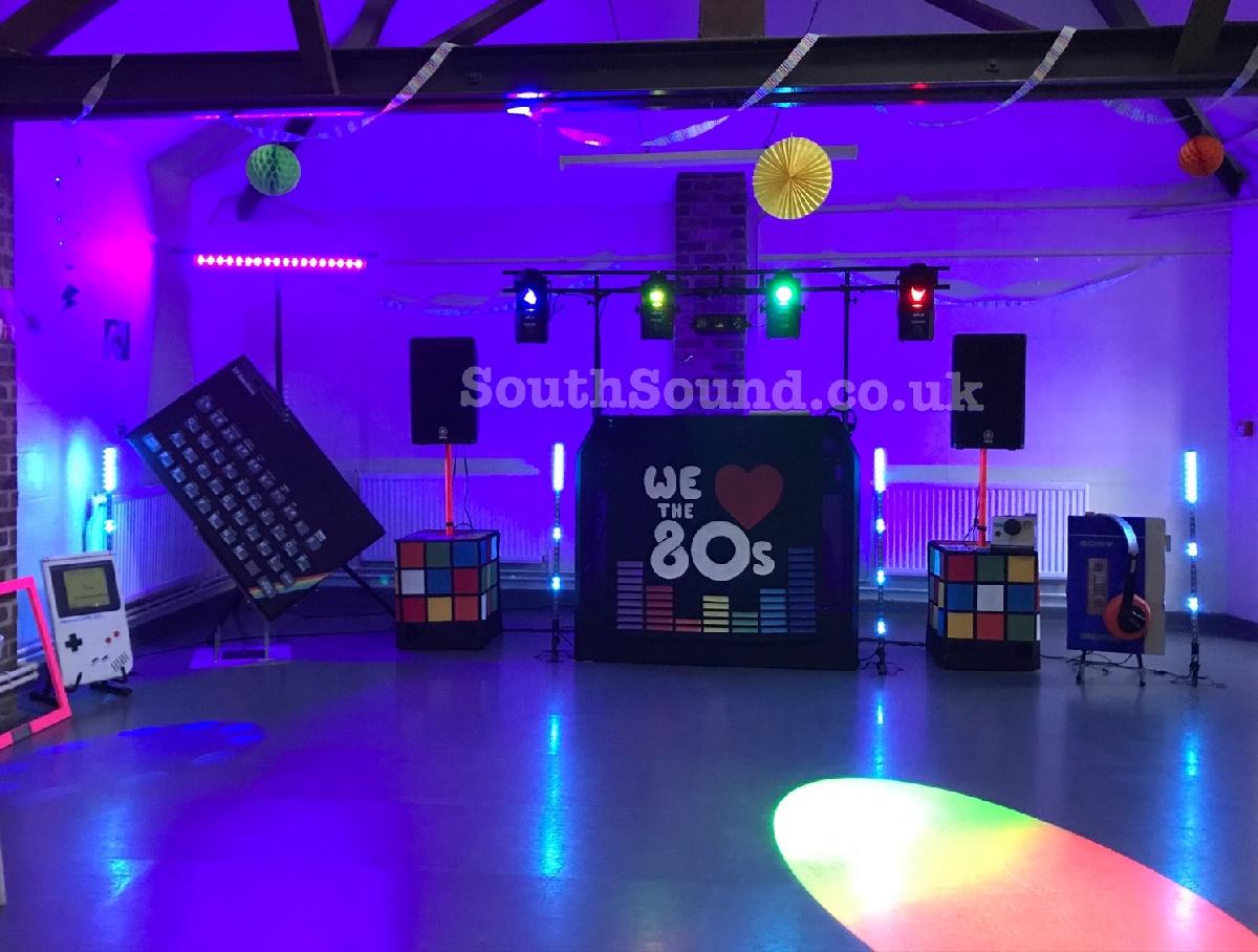 1980s themed party equipment and props