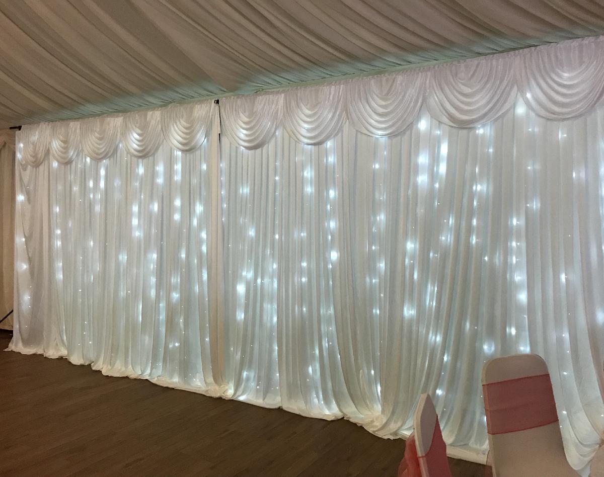 Ice White Starlit Wedding Backdrop Curtain