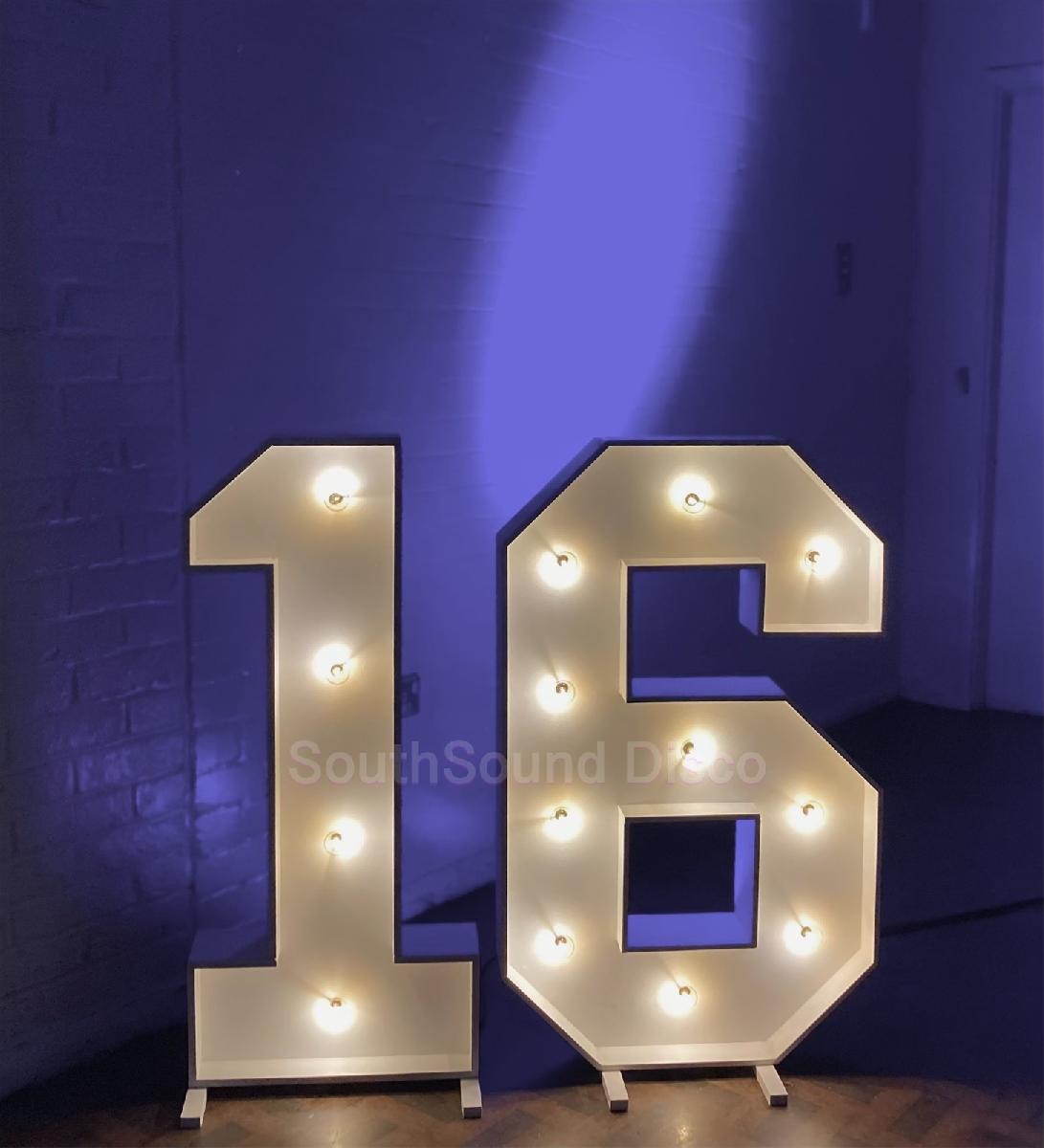 SouthSound disco Marquee Number hire for birthdays