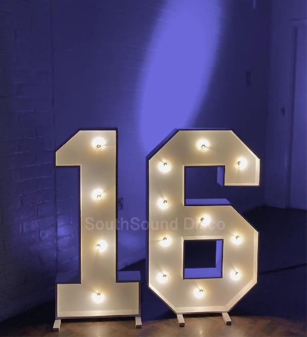 Marquee LED birthday numbers available For hire