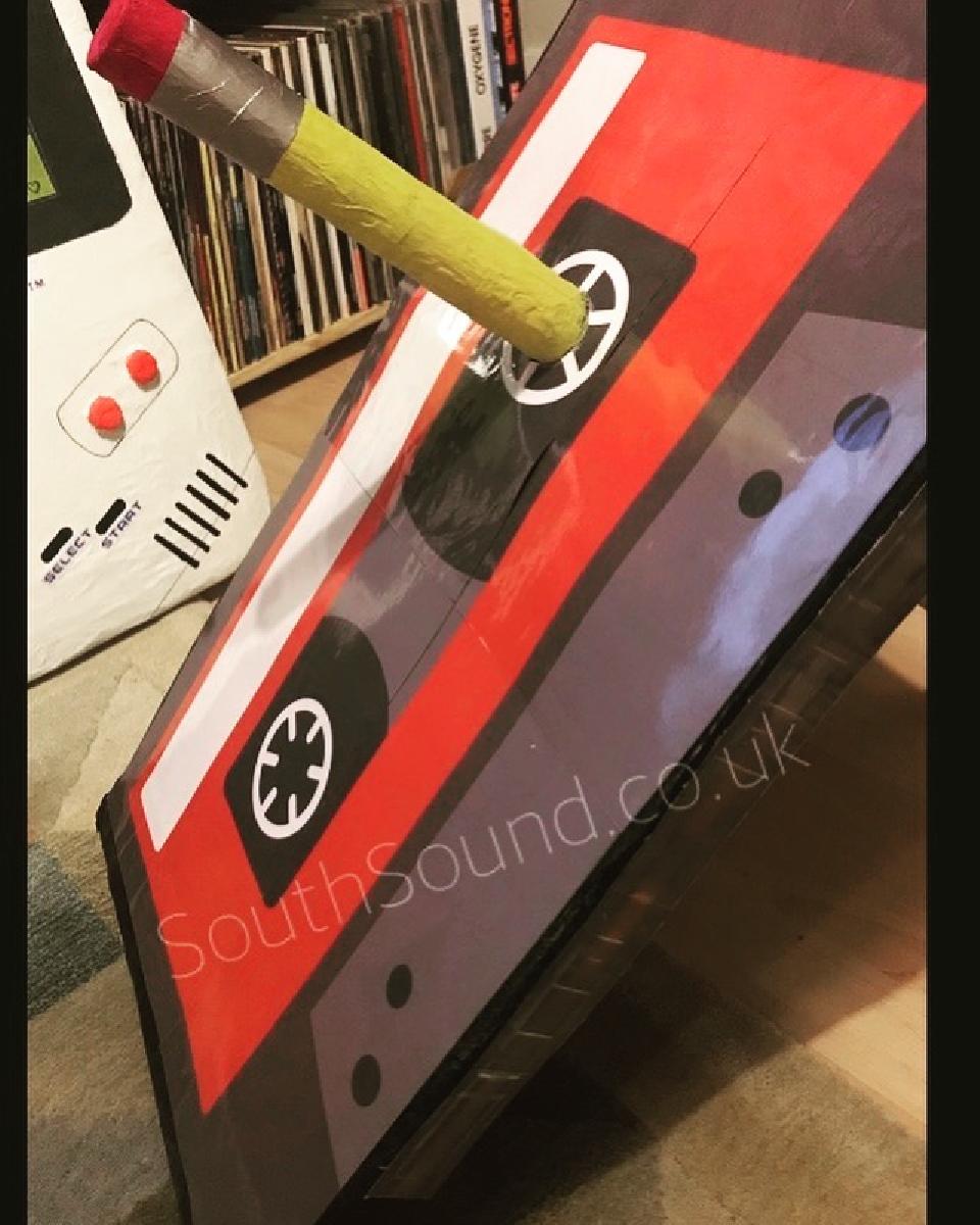 Large Cassette with pencil for 80's / 90's themed parties