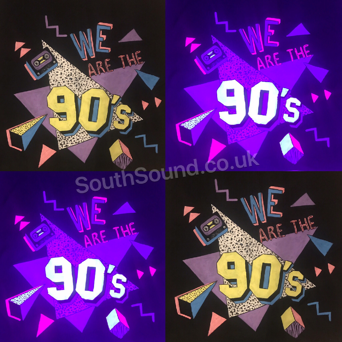 90s DJ Booth front cover glows under ultra violet